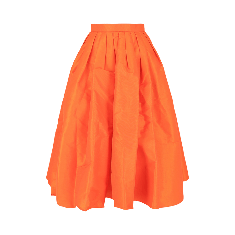 Alexander McQueen Pleated Midi Skirt "Sunset Orange"