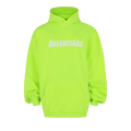 Balenciaga Caps Destroyed Graphic Print Hoodie "Yellow/Fluorescent White"