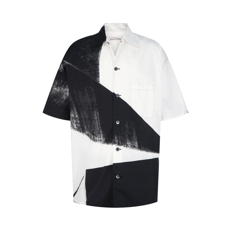Alexander McQueen Brushstroke Print Hawaiian Shirt "Black/White"