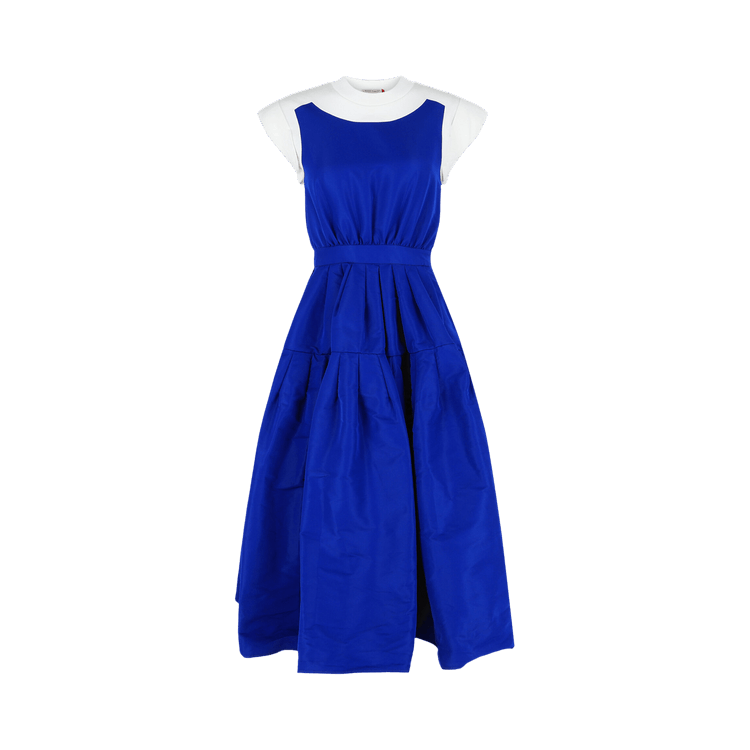 Alexander McQueen A-Line Midi Dress "White/Electric Blue"
