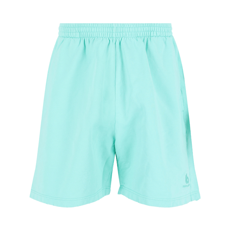 Balenciaga Logo-Detail Embroidered Sweat Shorts "Mint"