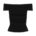 Alexander McQueen Sliced Off-The-Shoulder Top "Black"