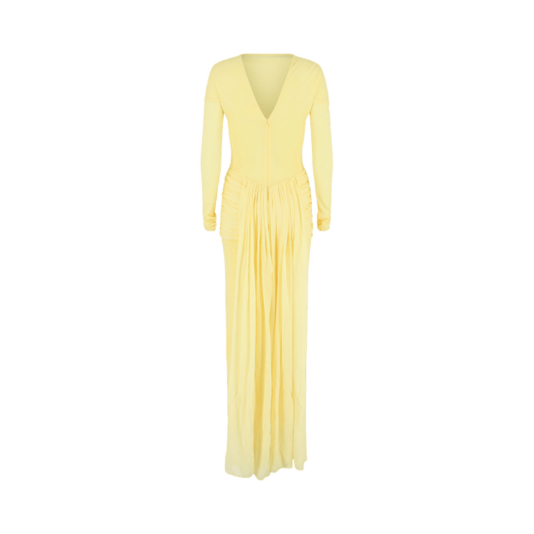 Givenchy Paneled Ruched Crepe Gown "Pale Yellow"