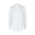 Alexander McQueen Ruffled Cotton Shirt "Optical White"