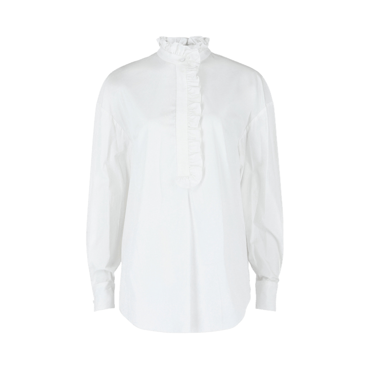 Alexander McQueen Ruffled Cotton Shirt "Optical White"
