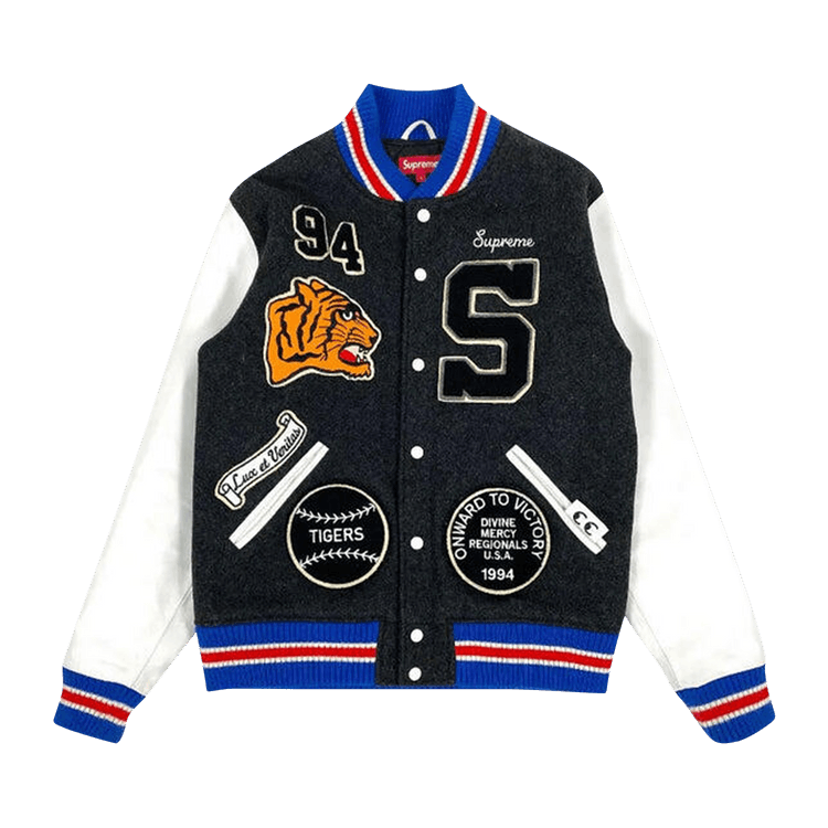 Supreme Tiger Varsity Jacket "Black/Blue"
