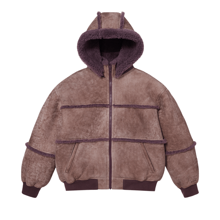 Supreme x MM6 Maison Margiela Hooded Shearling Bomber Jacket "Purple"