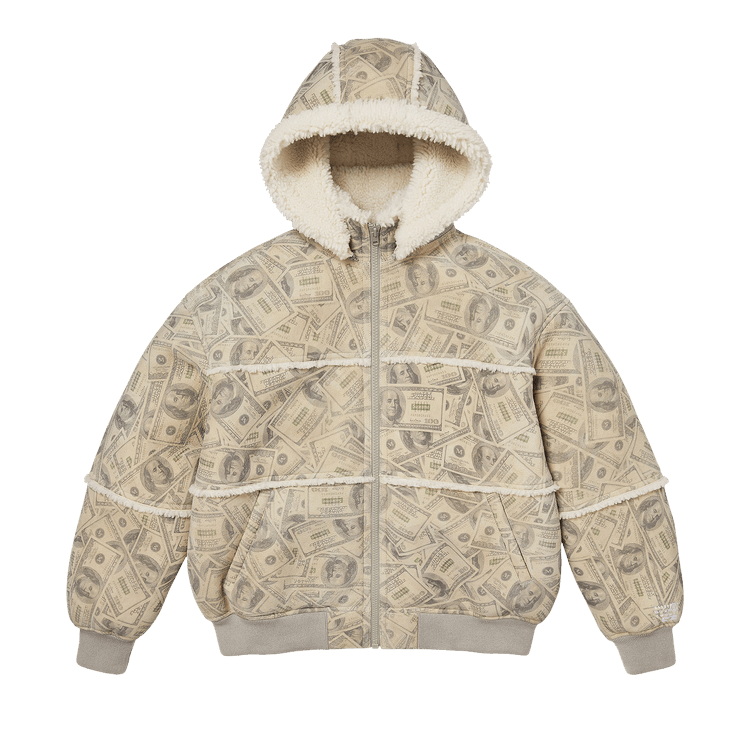 Supreme x MM6 Maison Margiela Hooded Shearling Bomber Jacket "Money"