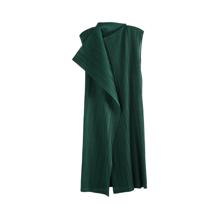 Pleats Please Issey Miyake Ramie Pleats Dress "Dark Green"