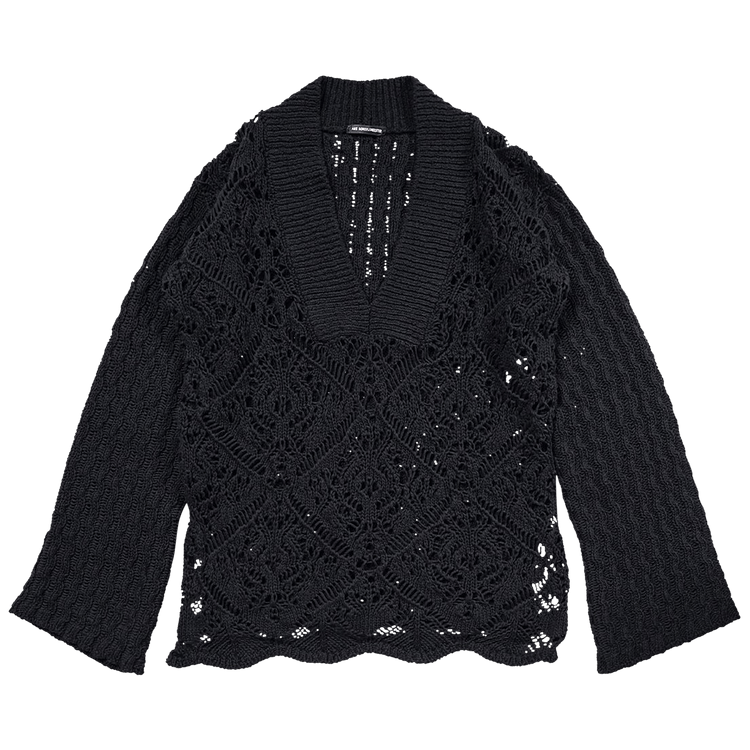 Ann Demeulemeester Runar Deep V-Neck Comfort Sweater "Black"