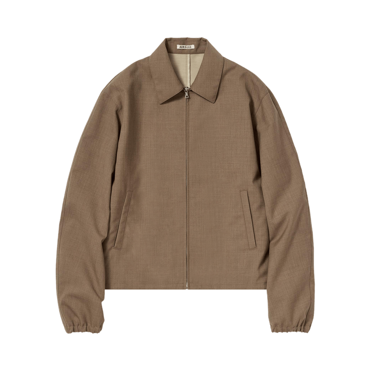 Auralee Bonded Tropical Wool Zip Blouson "Top Brown"