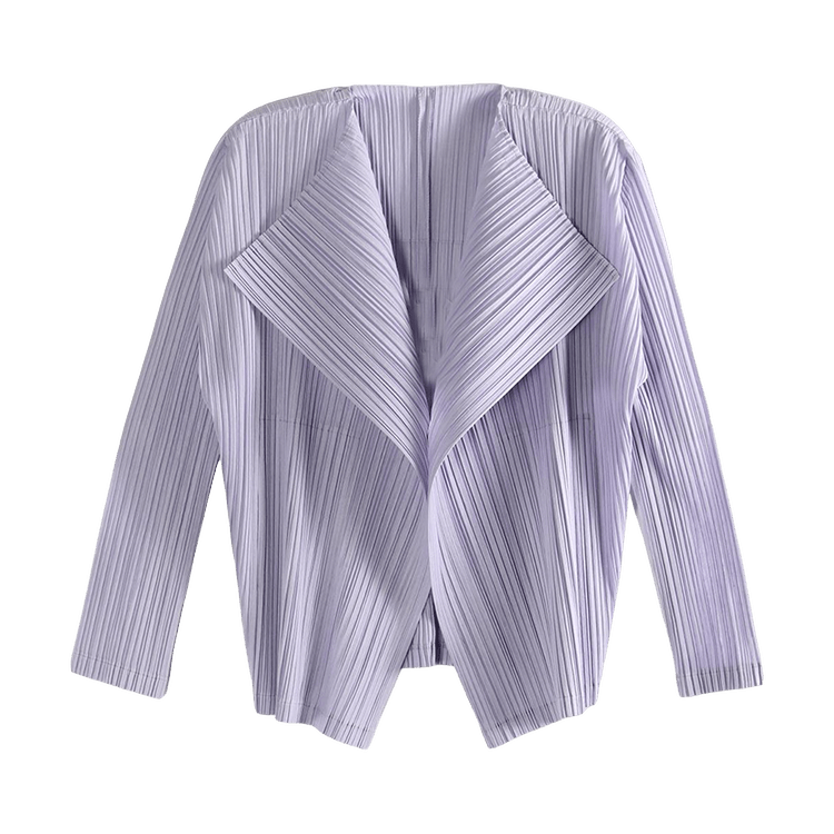 Pleats Please Issey Miyake Ramie Pleats Cardigan "Light Purple"
