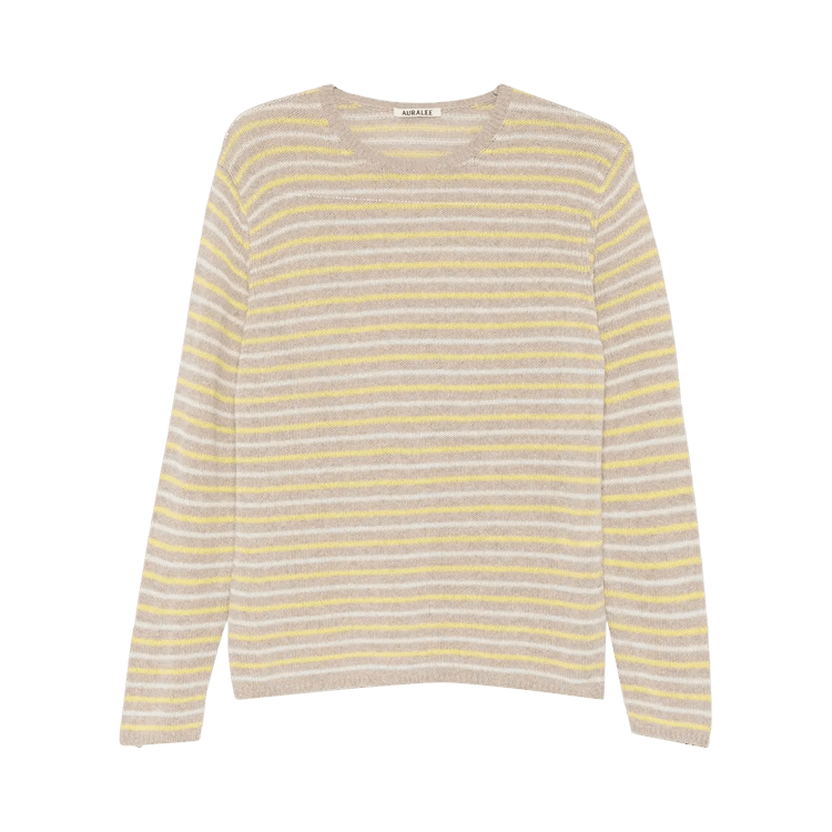 Auralee Summer Cashmere Pullover "Beige/Yellow"