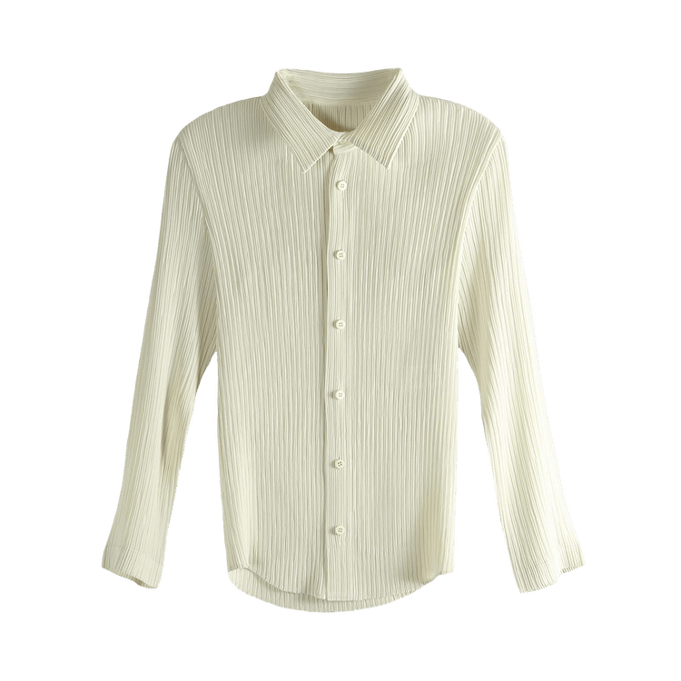 Issey Miyake Hatching Pleats Shirt "Off White"