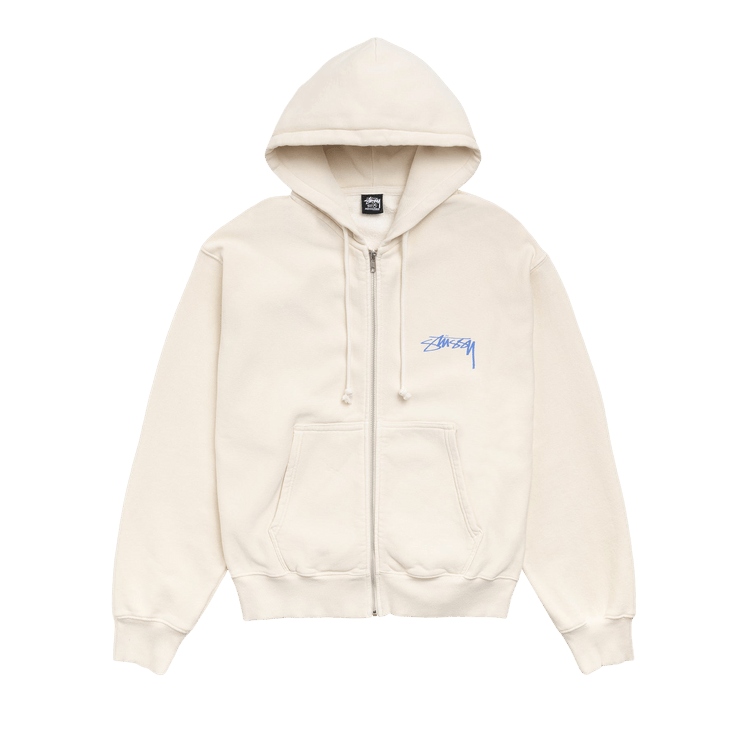 Stussy Stack Zip Hoodie Pigment Dyed "Bone"