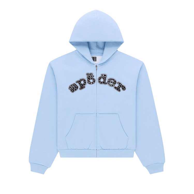 Sp5der Mixed Stone Og V2 Zip Hoodie "Rock Blue"