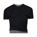 Christopher Esber Sheer Overlay Loophole Rib Tee "Black/Shadow Grey"