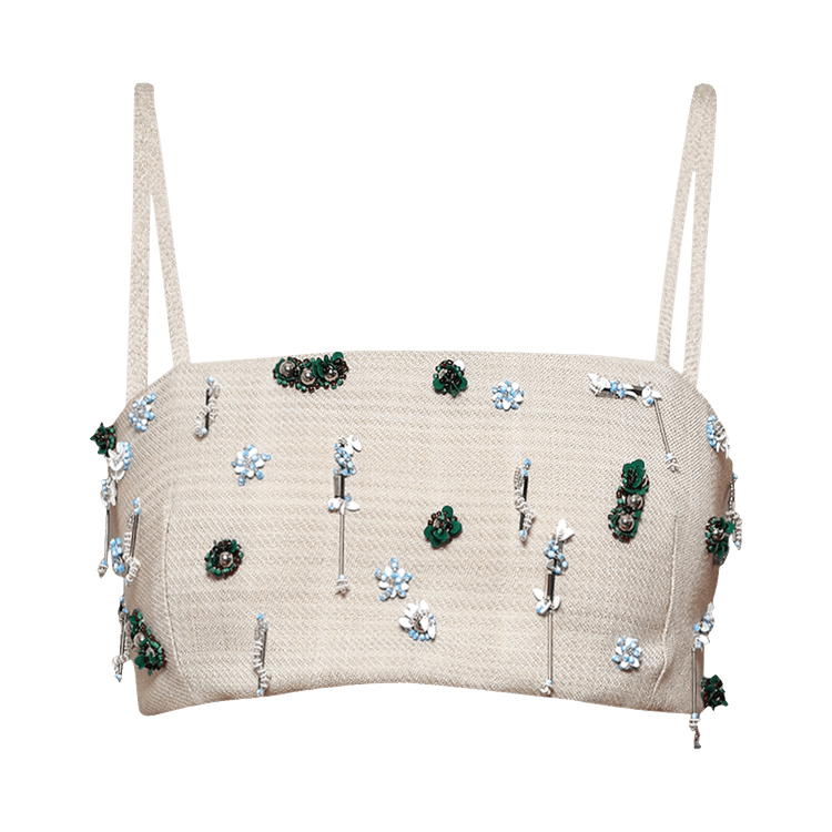Christopher Esber Embla Beaded Bandeau "Ecru/Multicolor"