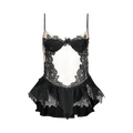 David Koma Lace Peplum Detail Lingerie Top "Black"
