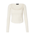 Mugler Long-Sleeve Top "Snow"