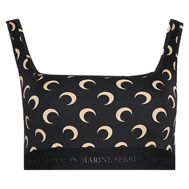 Marine Serre Moon Printed Jersey Sports Bra "Inverse Tan"