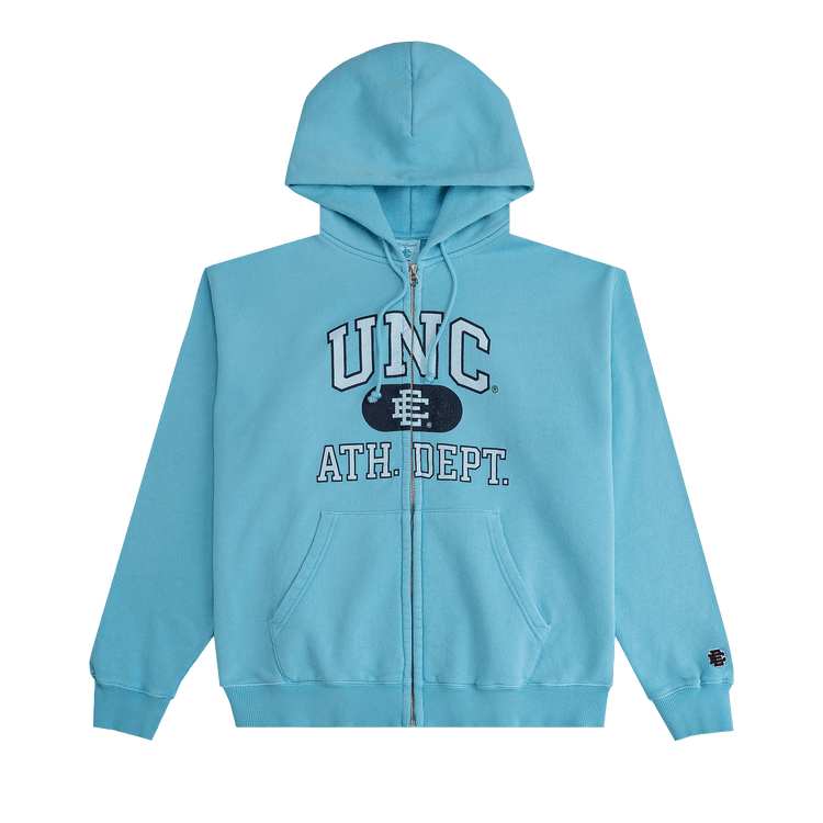 Eric Emanuel Ee Unc Zip-Up Hoodie "Washed Carolina Blue/Navy"