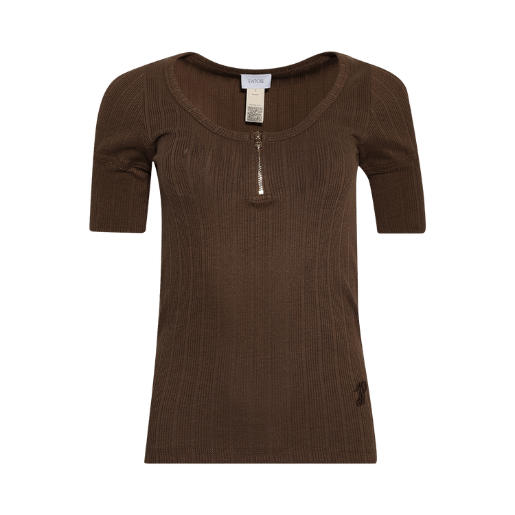 Patou Zipped T-Shirt "Mocha"