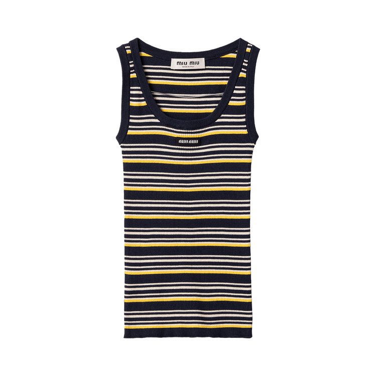 Miu Miu Cotton Stripes Tank "Bleu"