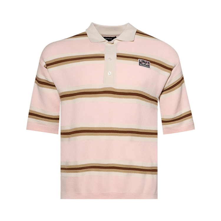 Nahmias Knit Striped Polo "Soft Pink Stripe"