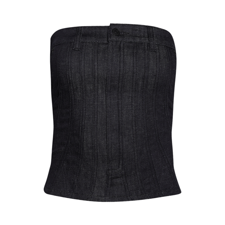 Mugler Strapless Top "Raw Blue"