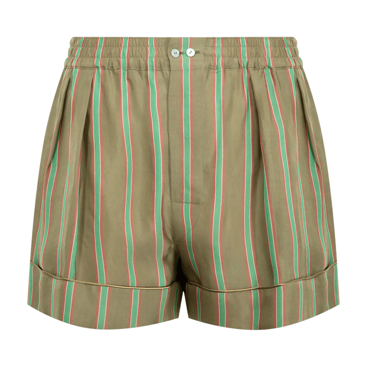 Saint Laurent Pyjama Short "Khaki/Vert/Rouge"