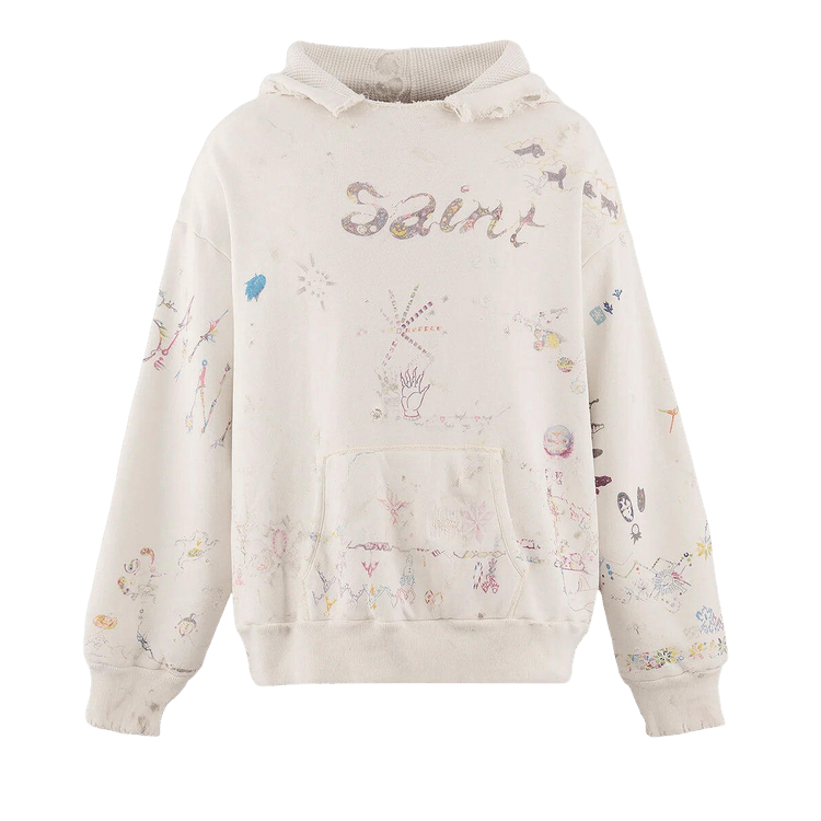 Saint Michael Coco Double Face Hoodie "White"