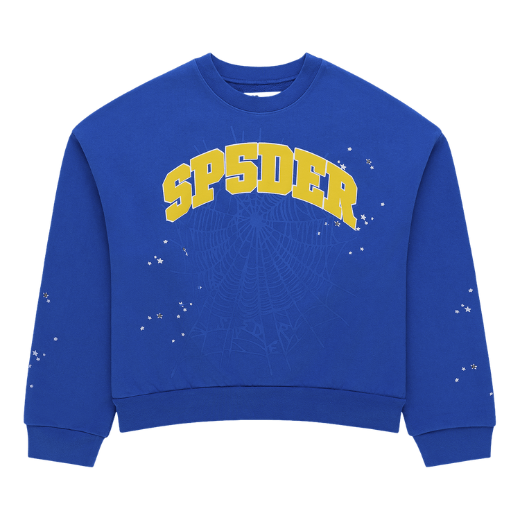 Sp5der Varsity Web Crewneck "Blue"