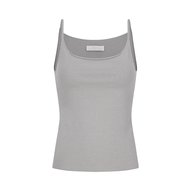 Amomento Sleeveless Knit Top "Grey Beige"