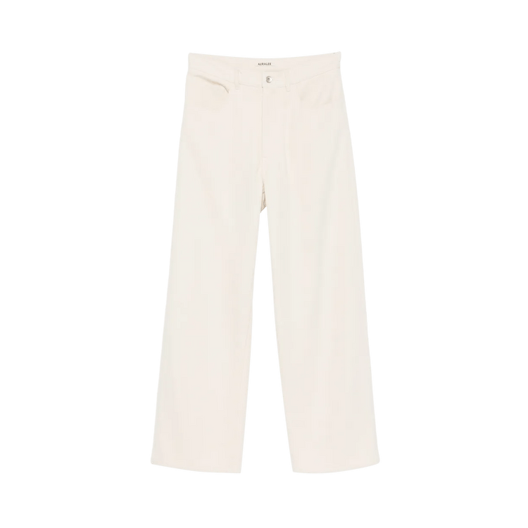 Auralee Silk Nep Denim 5p Wide Pants "Ivory"