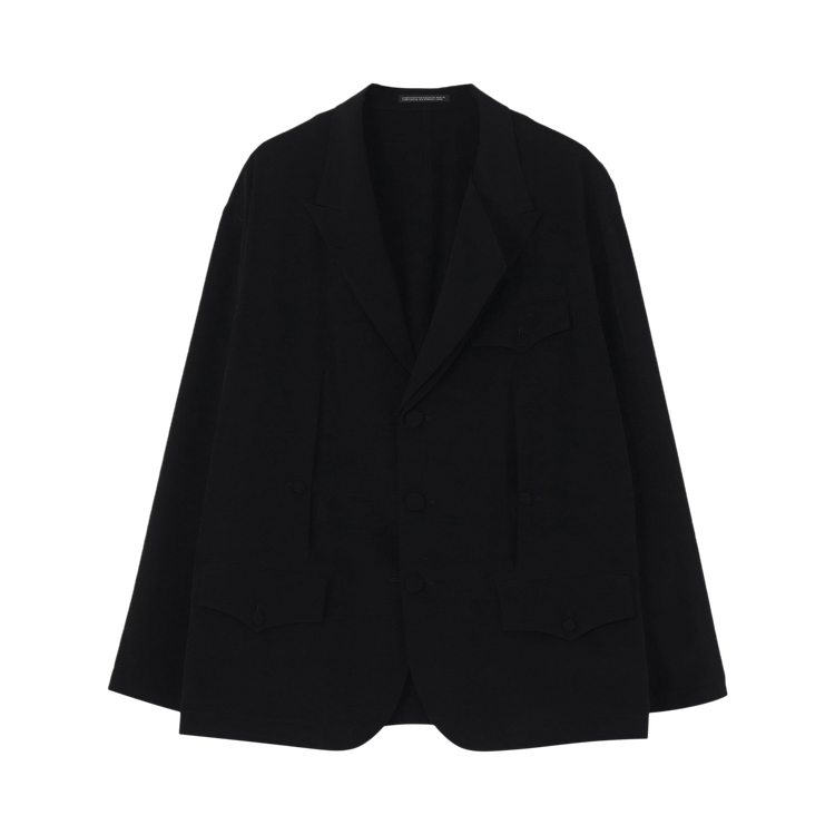 Yohji Yamamoto Pour Homme Front And Back Opened Lapel Jacket "Black"