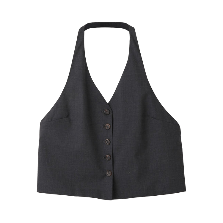 Amomento Wool Halterneck Top "Charcoal"
