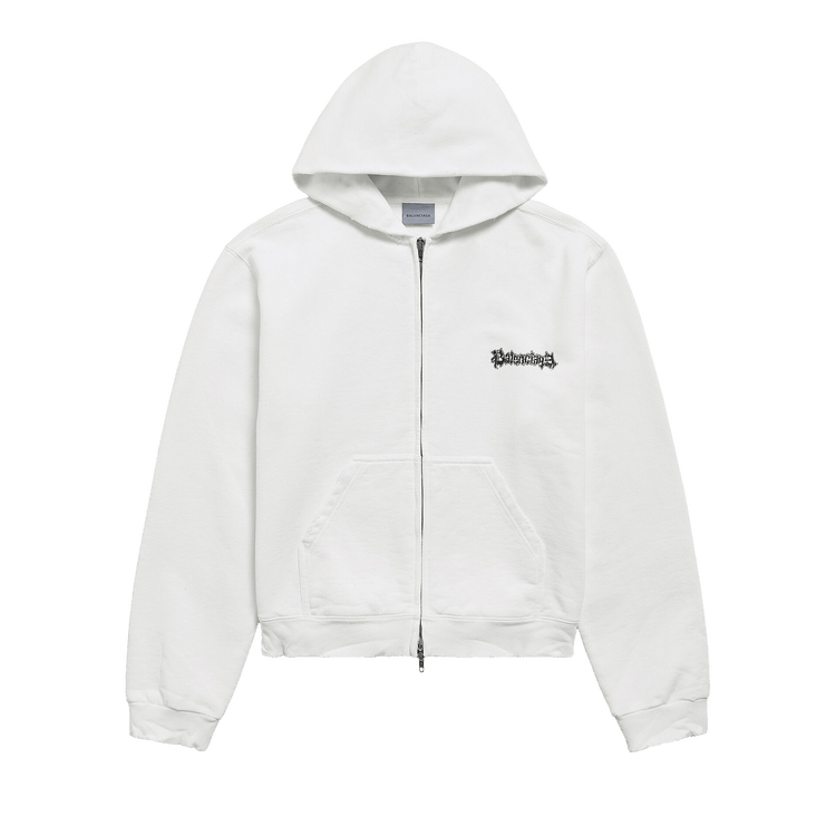 Balenciaga Medium Zip-Up Hoodie "White"
