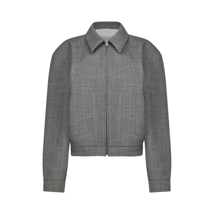 Amomento Wool Crop Zip-Up Jumper "Grey Beige"