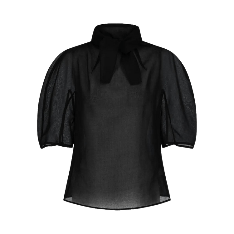 Amomento Knotted Collar Top "Black"