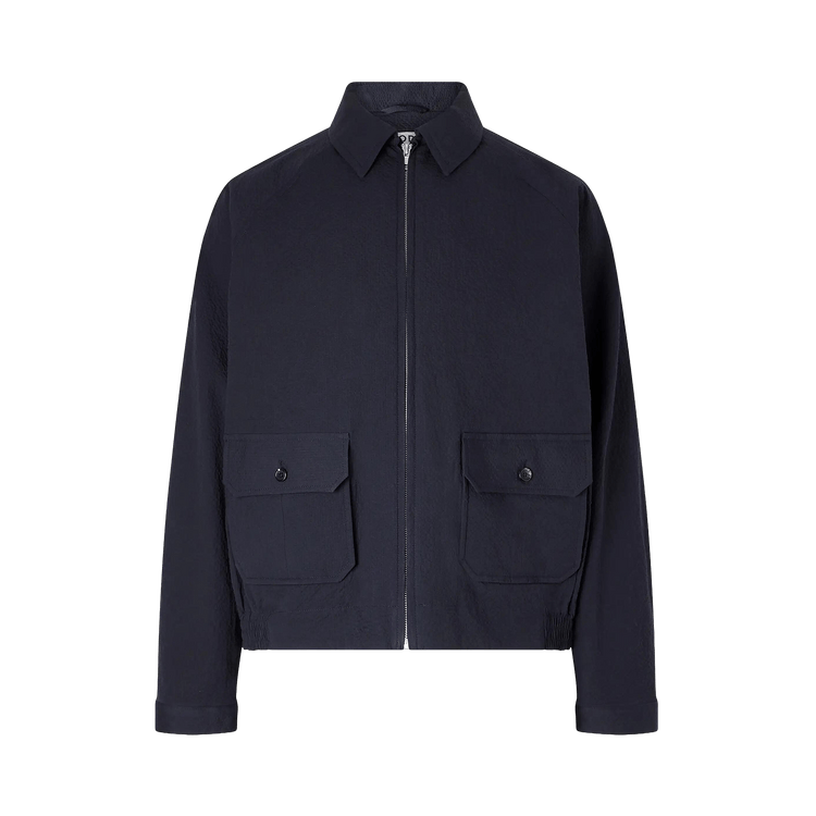 Bode Seersucker Coach"s Jacket "Dark Navy'