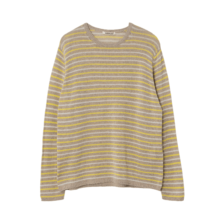 Auralee Summer Cashmere Knit Pullover "Beige/Yellow"