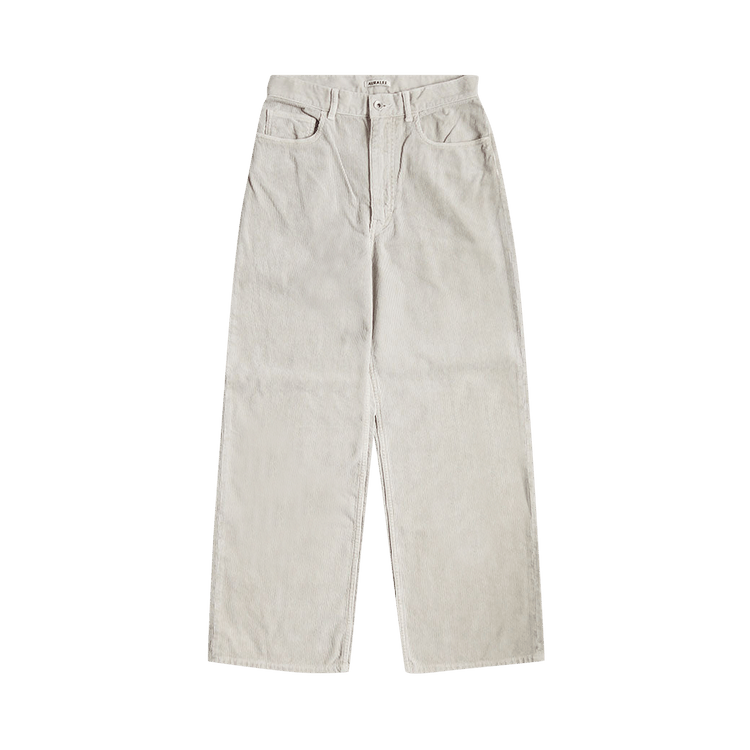 Auralee Garment-Dyed Finx Corduroy 5p Wide Pants "White Khaki"