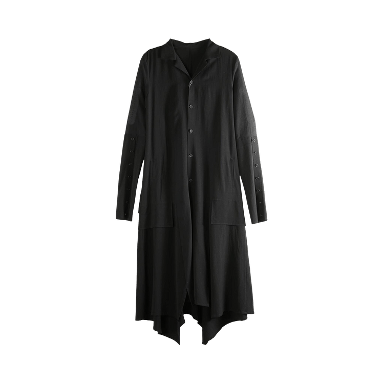 Yohji Yamamoto Button Detail Flap Dress "Black"