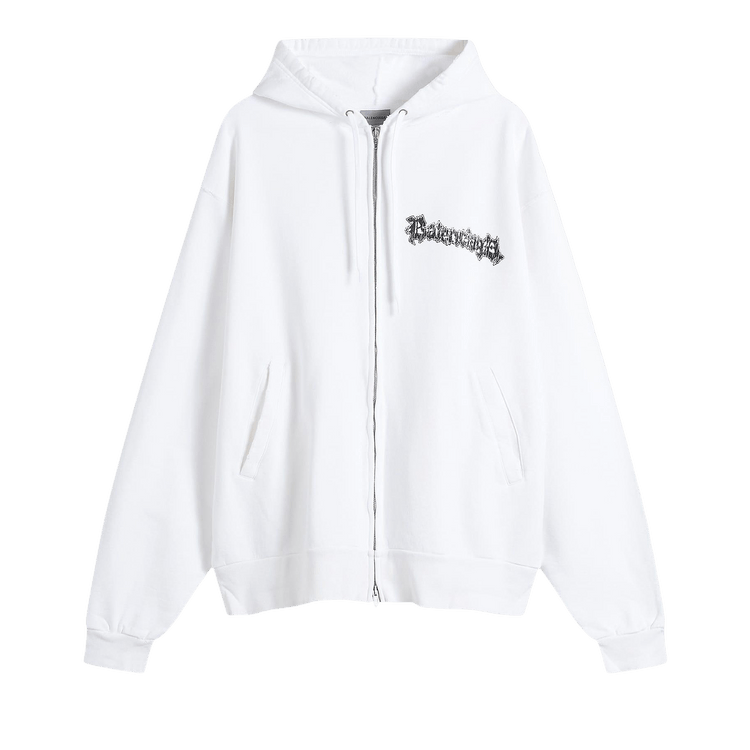 Balenciaga Oversized Zip-Up Hoodie "White"
