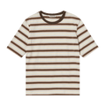Auralee Gradient Stripe Jersey Tee "Fade Brown Stripe"