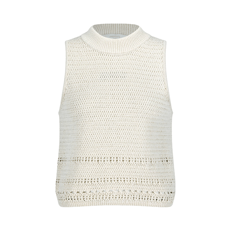 Amomento Crochet Knit Vest "Beige"