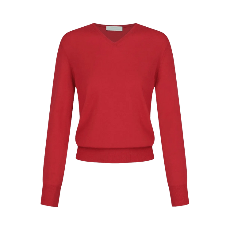 Amomento Wool V-Neck Knit "Red"