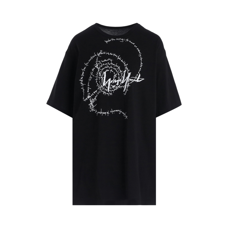 Yohji Yamamoto Swirl YY Short-Sleeve T "Black"