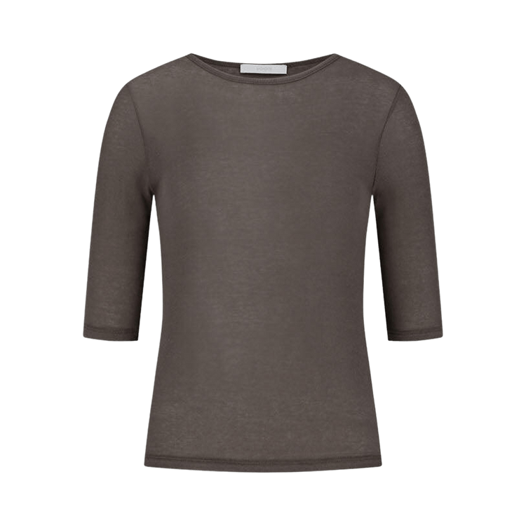 Amomento Round Short-Sleeve T-Shirt "Brown"